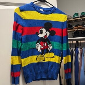Disney Women's Striped Mickey Mouse Sweater